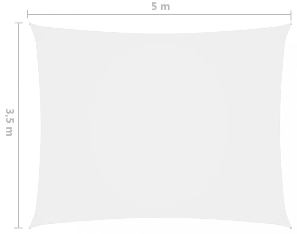 fehér téglalap alakú oxford-szövet napvitorla 3,5 x 5 m