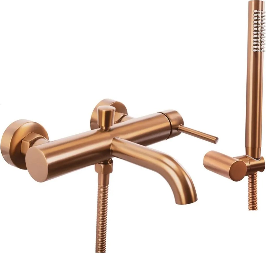 REA-B1115 - LUNGO kádcsaptelep készlet, szálcsiszolt vörösréz