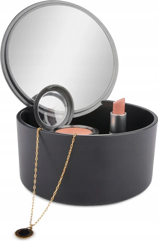 Kozmetikai Tároló Doboz k. fekete átm. 14cm