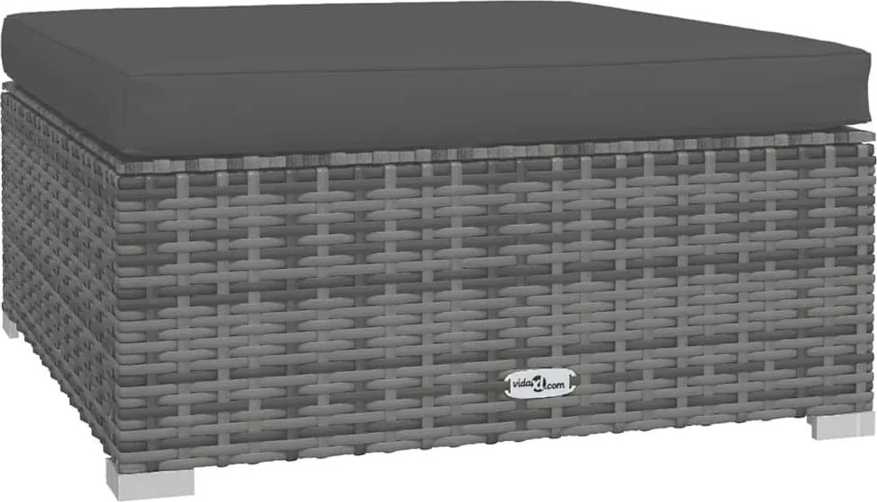 5 részes szürke polyrattan kerti ülőgarnitúra párnákkal
