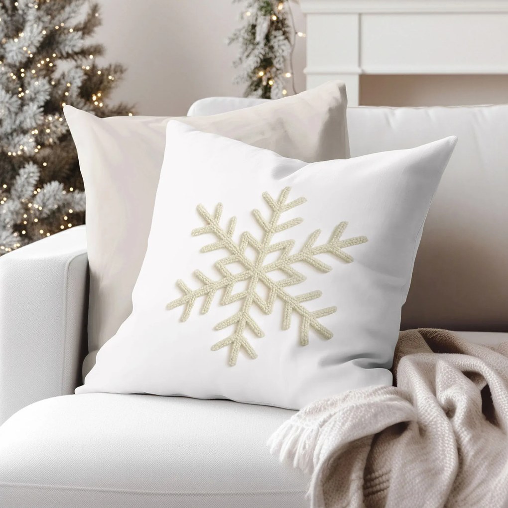 Goldea dekoratív párnahuzat - hópehely 45 x 45 cm