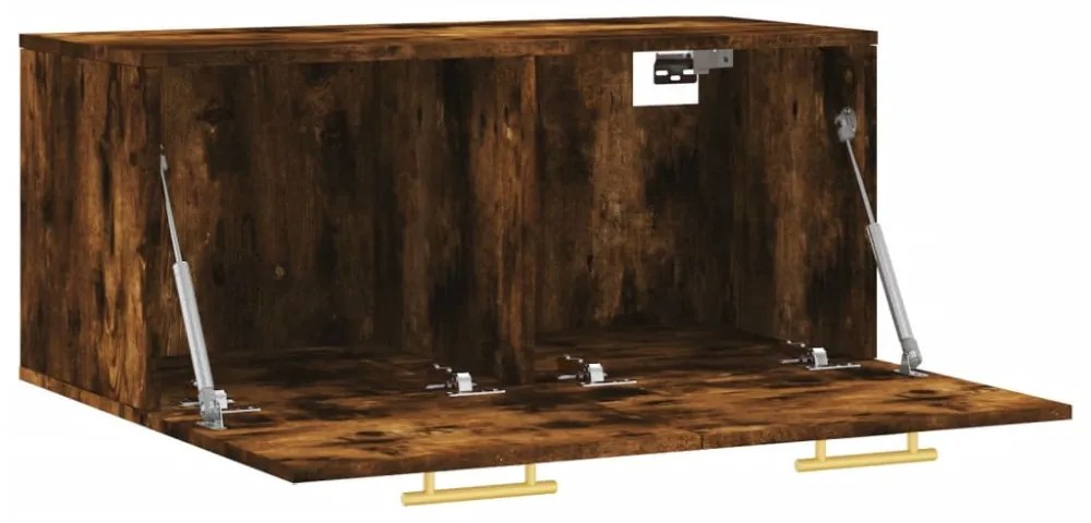 füstös tölgy színű szerelt fa faliszekrény 80 x 36,5 x 35 cm