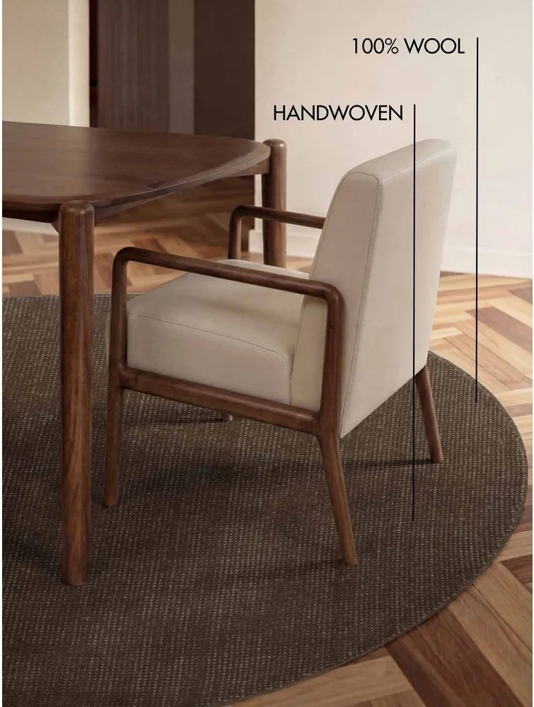 Barna kézi szövésű gyapjú kerek szőnyeg ø 200 cm Greenwich – Ted Baker