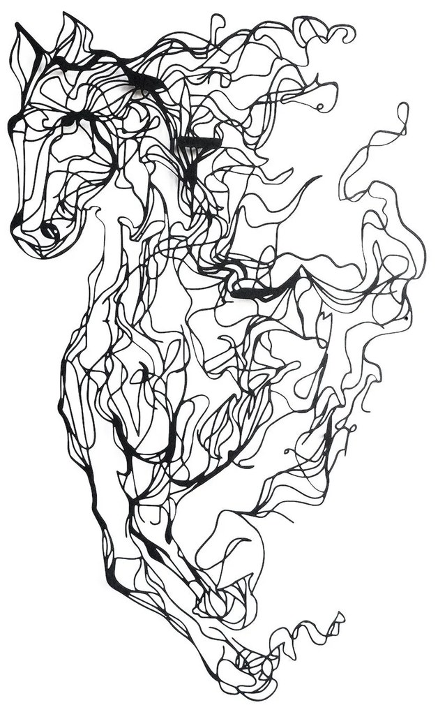 Fém fali dekoráció, Metal Horse Line Art - APT724