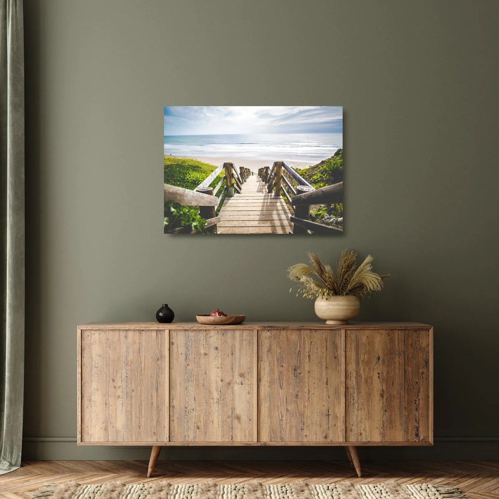 Kép - Bejárat a strandra (üvegen) (70x50 cm)