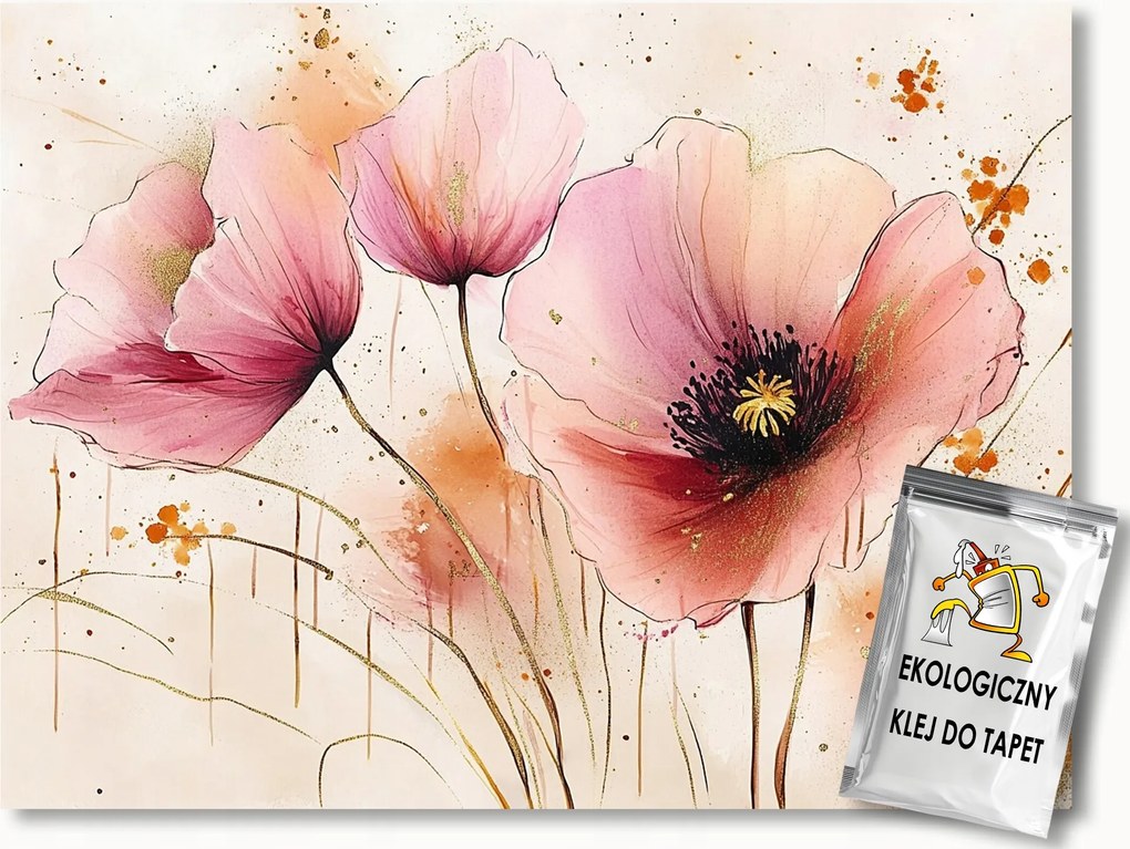 Fotótapéta Flizelina Természet Korall Virágok Pipacsok Glamour 100x75 ragasztó