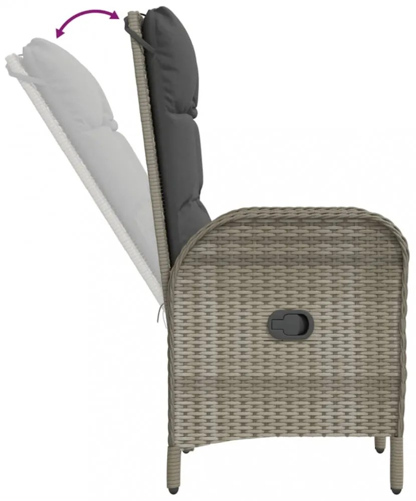 2 db szürke polyrattan kültéri szék