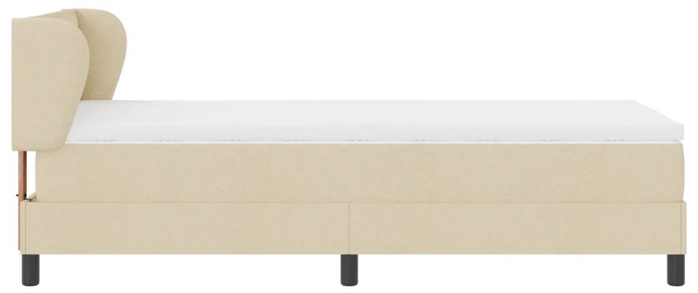 Rugós Ágy Matracokkal Krém 100x200 cm Szövet