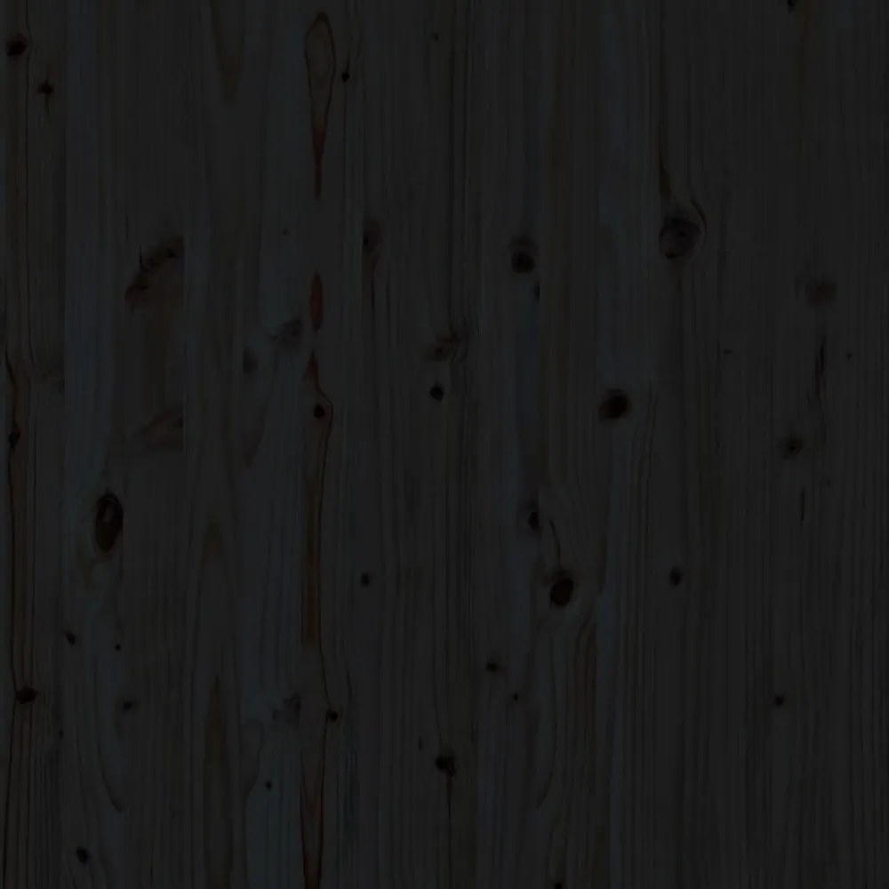 fekete tömör fenyőfa fali fejtámla 141 x 3 x 91,5 cm