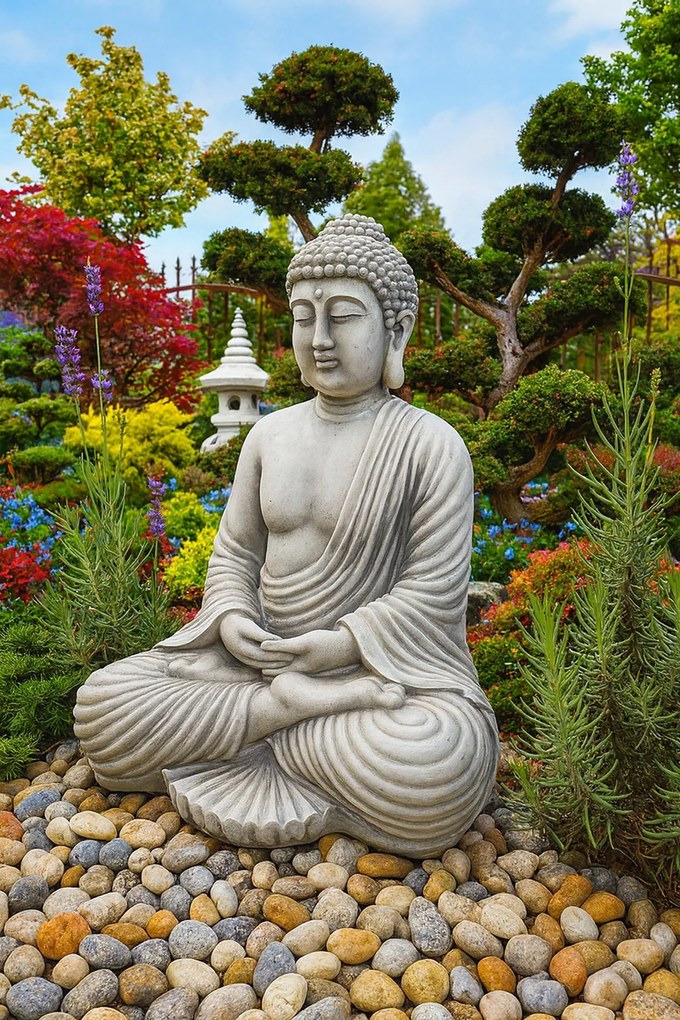 Kothu-in Meditating Buddha kerti dekoráció építészeti beton ház