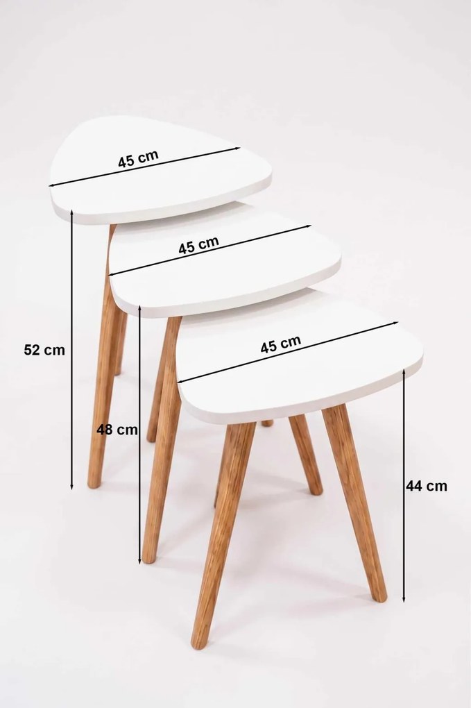Dohányzóasztal, fehér, 45 cm – Peka452