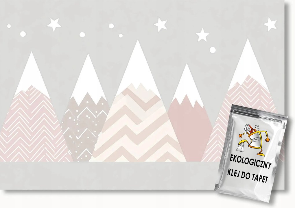 Fotótapéta Flizelina Gyerekek Tájkép Hegyek Csillagok Hó Scandi 400x280 ragasztó