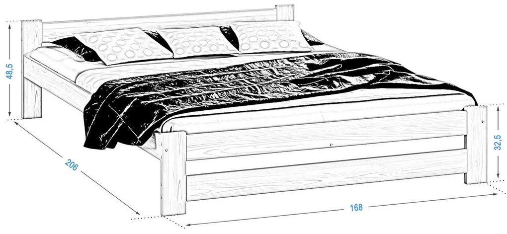Fa ágy 160x200cm Ran VitBed tölgy