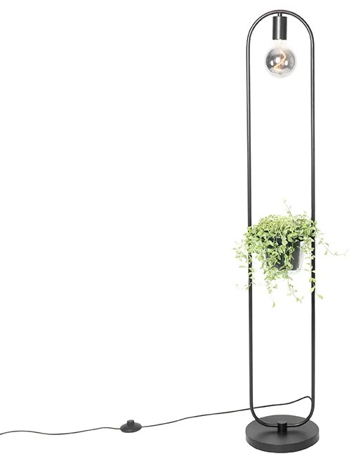 Modern állólámpa fekete üveggel 25 cm - Roslini