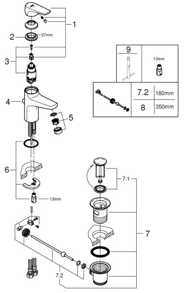 GROHE 23769000 - START FLOW mosdócsaptelep, fényes króm