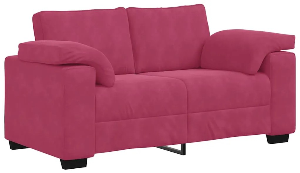 bordó bársony loveseat kanapé 120 cm