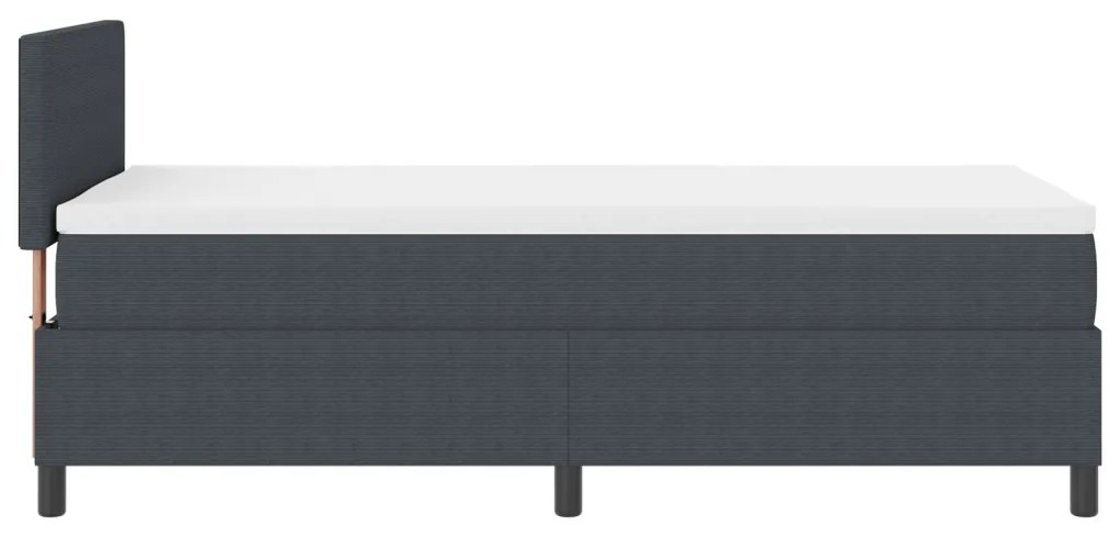 Box Spring Ágy Matracokkal Sötétszürke 90x200 cm Kordbársony