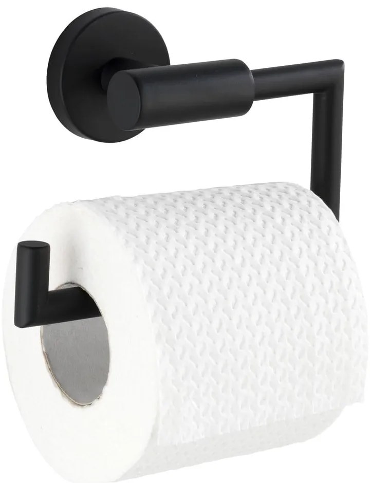 Matt fekete öntapadós rozsdamentes acél WC-papír tartó Bosio – Wenko