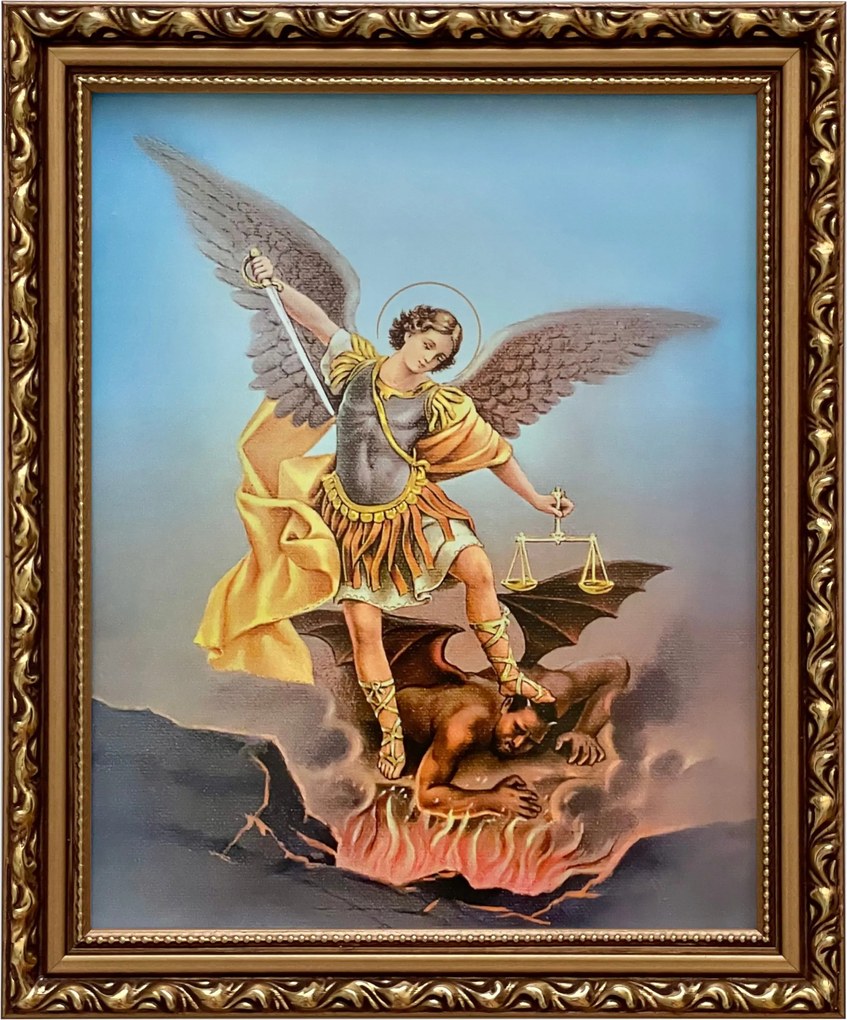 Vászonkép 29x24 Szent Mihály Arány Díszített Keret
