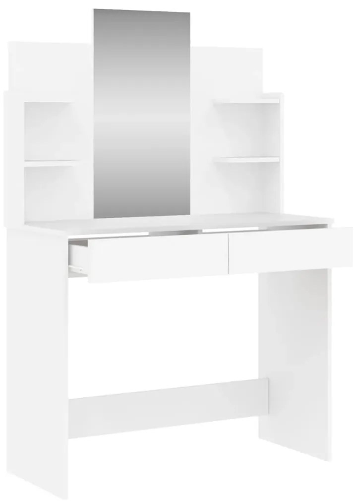 fehér fésülködőasztal tükörrel 96x39x142 cm