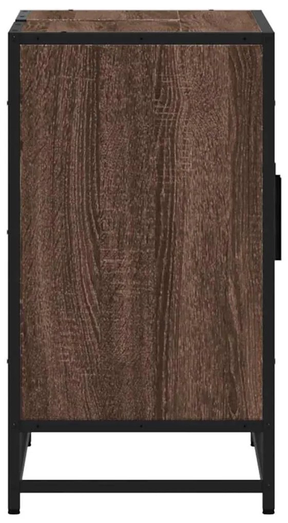 barna tölgy szerelt fa fürdőszobai mosdószekrény 90x33x60 cm
