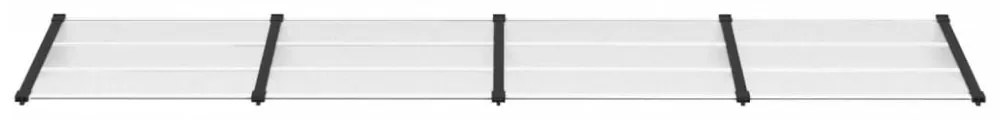 fekete és átlátszó polikarbonát ajtóelőtető 396 x 90 cm