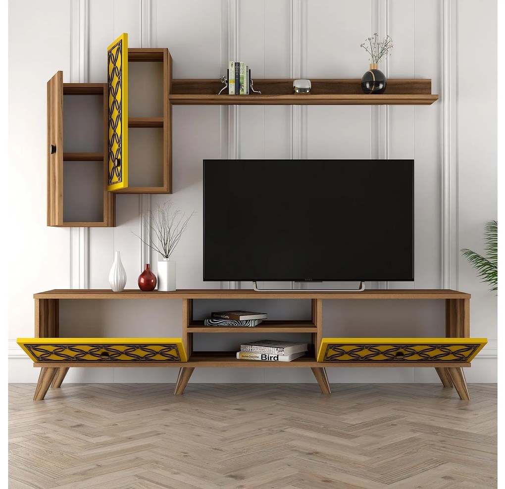 Nappali fal Classy S (dió + sárga). 1088343