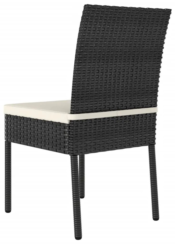 4 db fekete polyrattan kerti étkezőszék