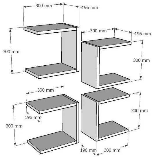 Polc szett (4 db.) Donete (antracit) . 1095818