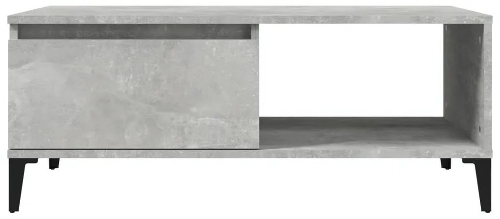 Betonszürke szerelt fa dohányzóasztal 90x50x36,5 cm