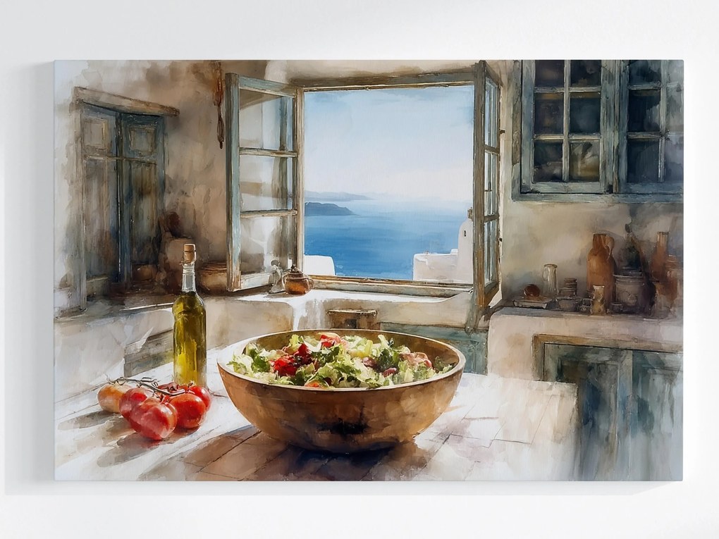 Canvas Vászonkép Mediterrán Konyha Saláta Olíva 120x80