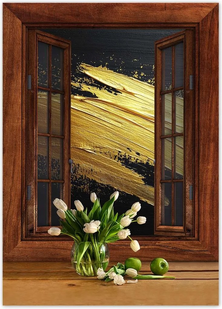 Poszterek 50x70 Arany csillogás ecsettel