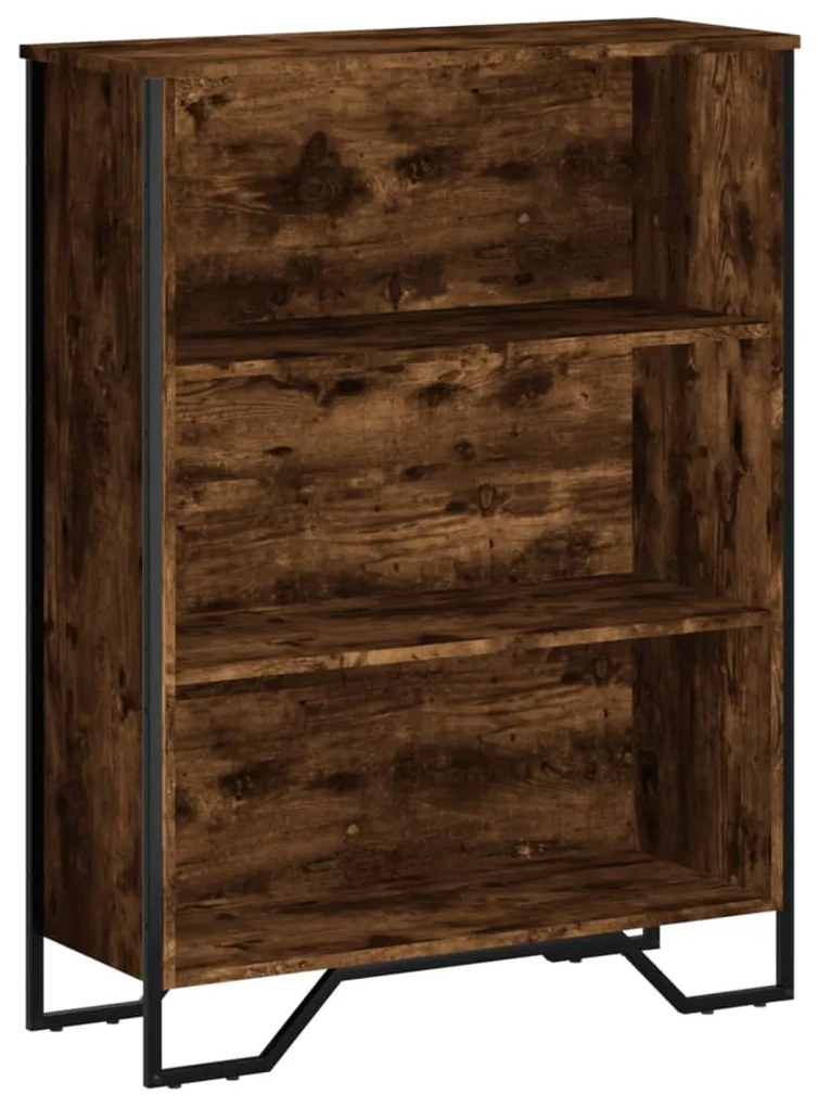 füstös tölgy színű szerelt fa könyvszekrény 80 x 31 x 106 cm
