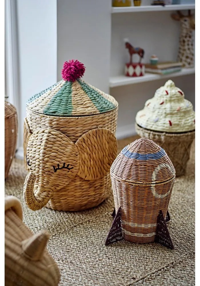 Natúr színű vízijácint játéktároló kosár ø 35x50 cm Bobo – Bloomingville Mini