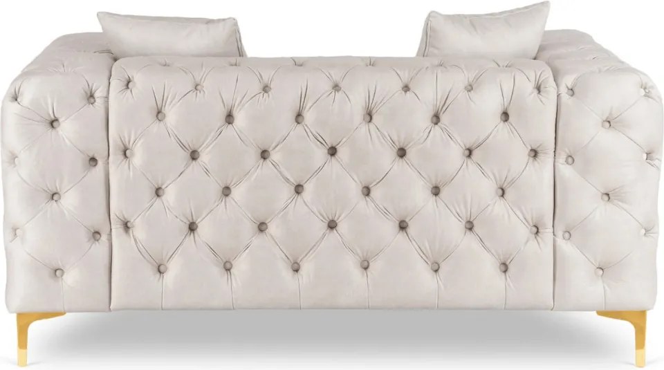 Sofa SORRENTO 2S Dwuosobowa Kremowa Welurowa