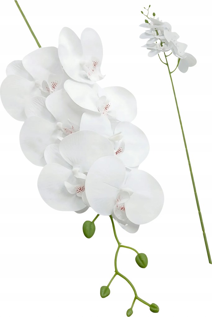 Orchidea Ág 93cm Mesterséges Mint Élő Virágok Fehér Dekoráció Kompozíció