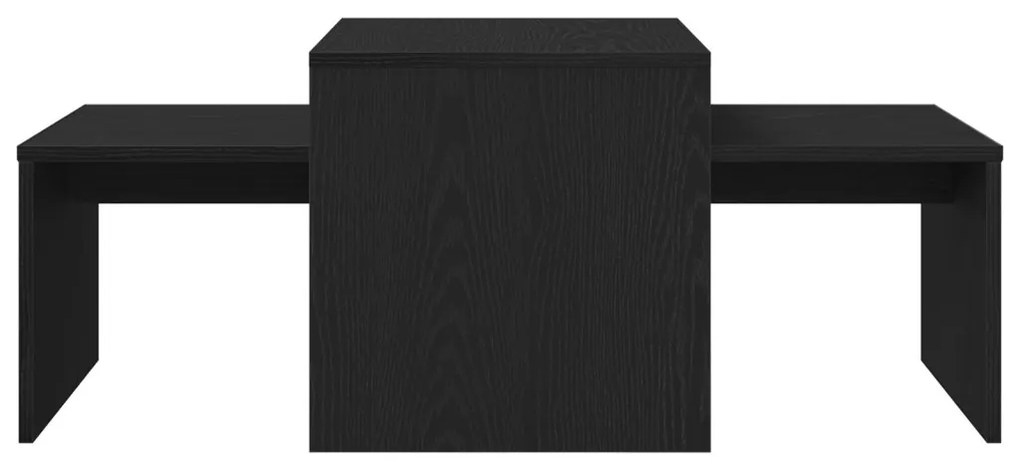fekete tölgy asztalkészlet 100x48x40 cm műanyag és fa