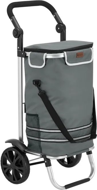 Szürke bevásárlókocsi két kerékkel könnyű váz 25 kg