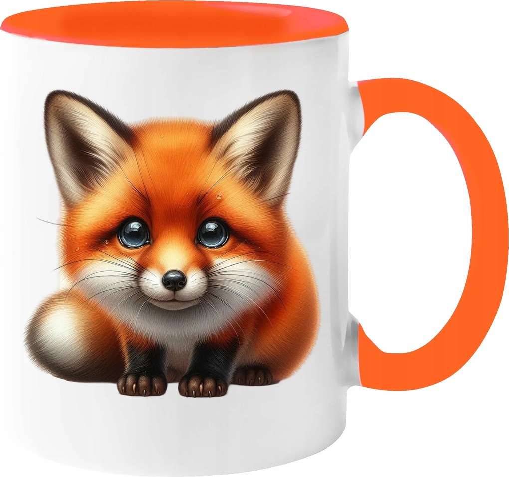 Gyönyörű Őszi Bögre 330ml Kávé Ajándék Őszi Róka Csomagolás