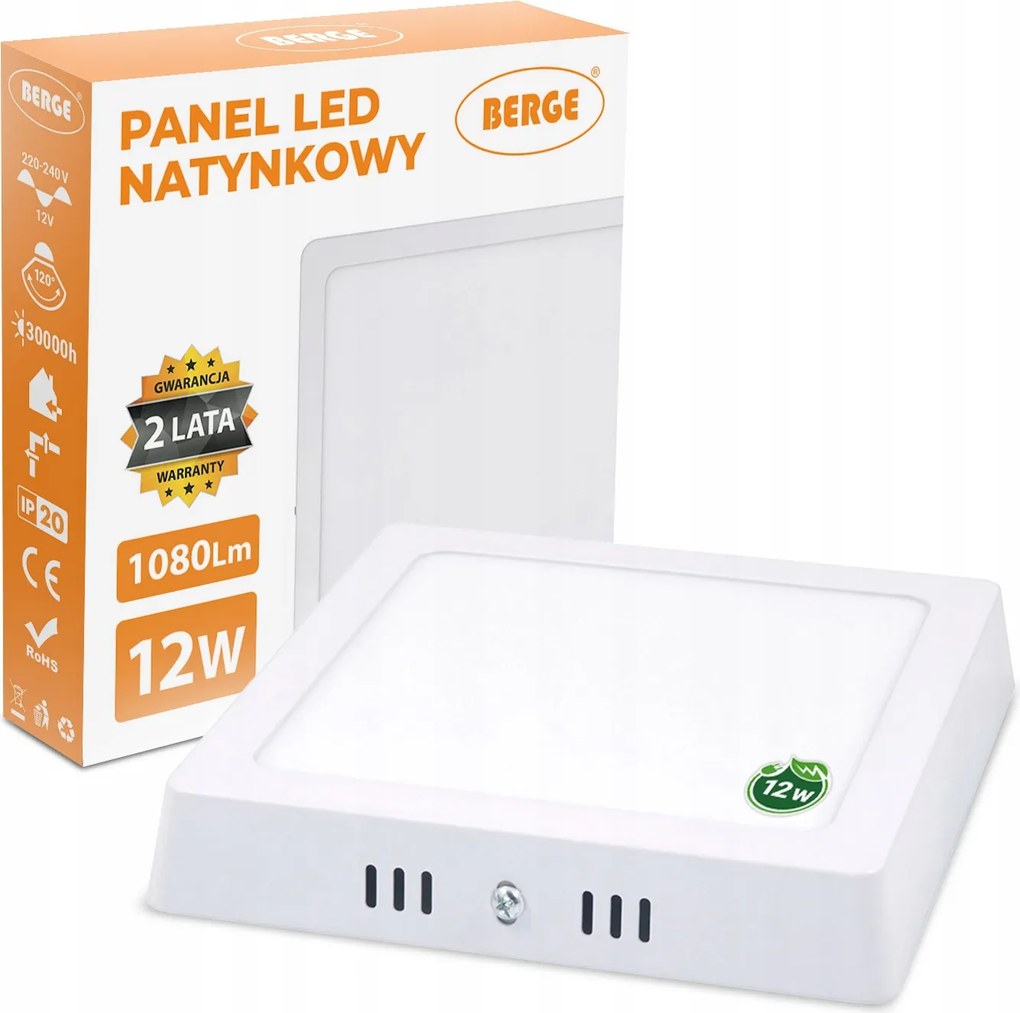 Led panel Lámpa Plafon Falra szerelhető Négyzet 12W 1080lm CCD Energiatakarékos