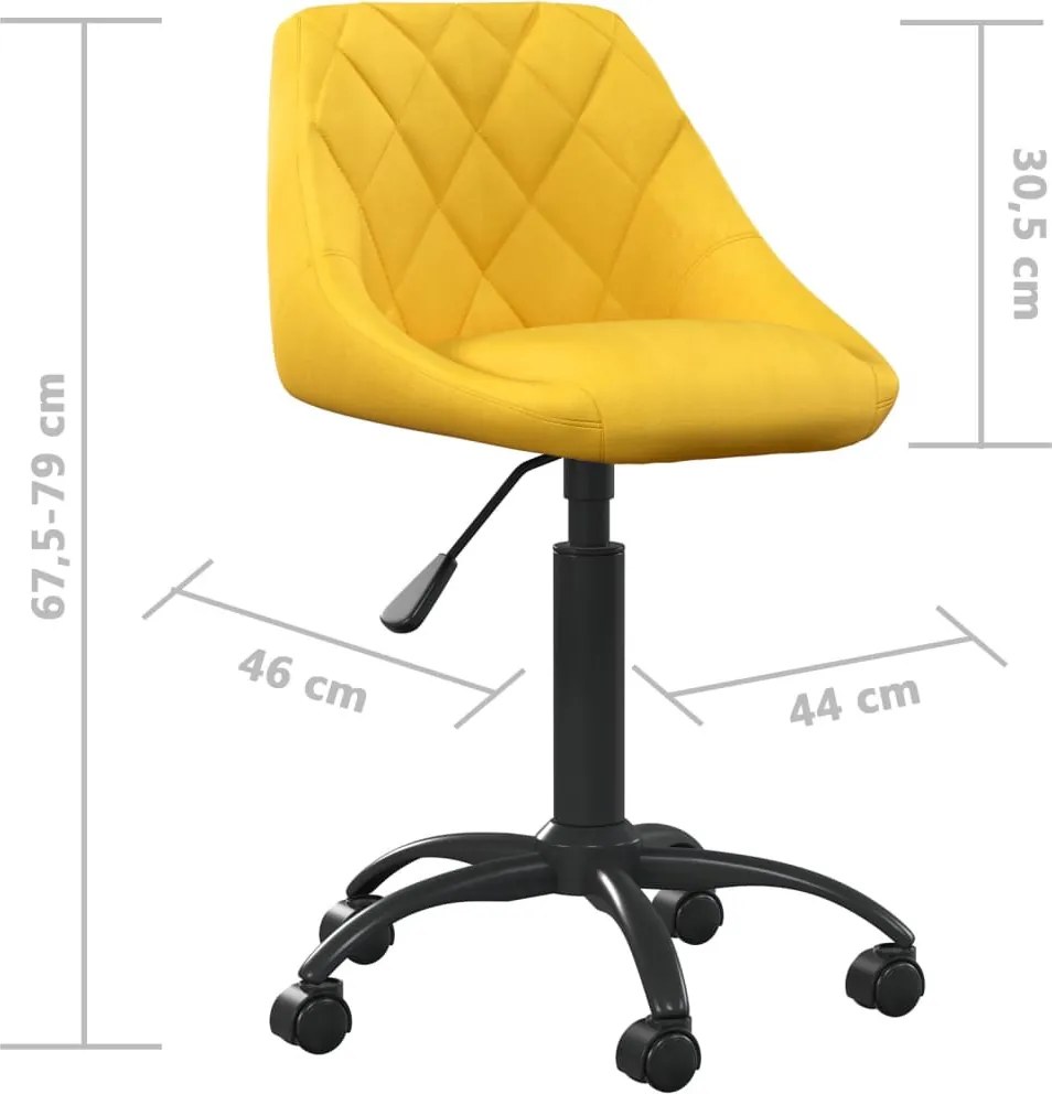 vidaXL mustársárga bársony irodaszék