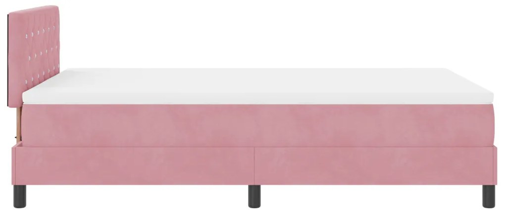 Boxspring Ágy Matraccal Rózsaszín 120x200 cm Bársony