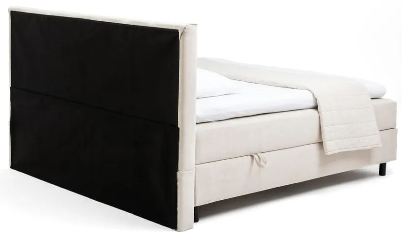 Bézs ágyneműtartós boxspring ágy 180x200 cm Elva Bold Line – Bonami Selection