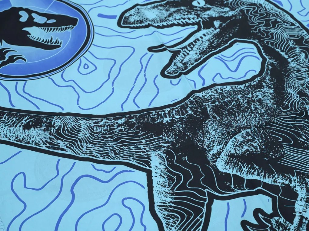 Ragyogó pamut ágyneműhuzat JURASSIC WORLD kék Ágyneműhuzat mérete: 70 x 90 cm | 140 x 200 cm