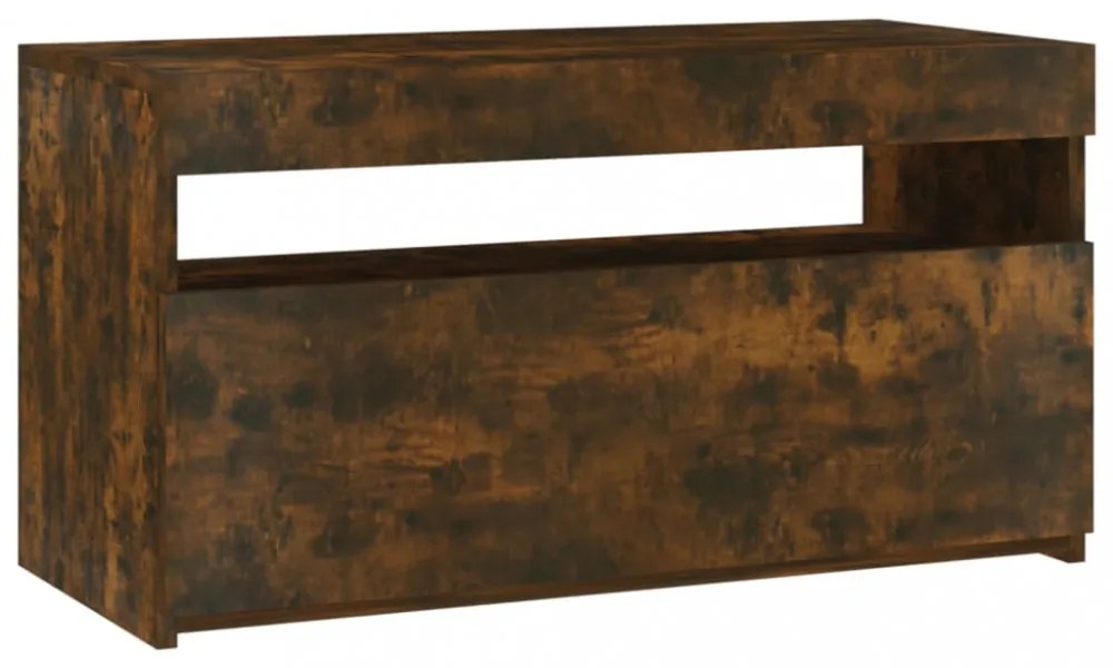 füstös tölgy színű TV-szekrény LED-világítással 75 x 35 x 40 cm