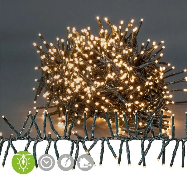 Nedis CLCS768 - LED Kültéri karácsonyi lánc 768xLED/7 funkciós 8,6m IP44 meleg fehér