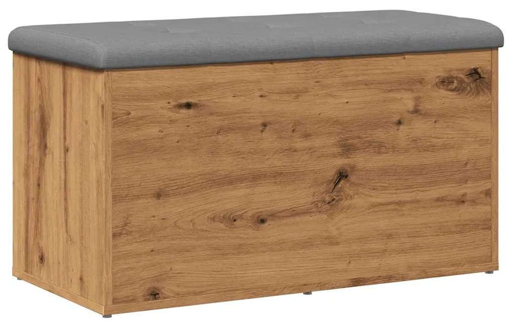 kézműves tölgy szerelt fa tárolópad 82x42x45 cm