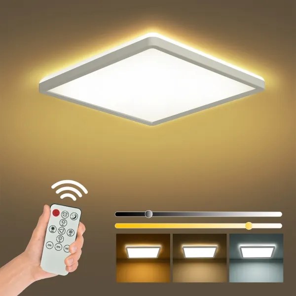 Brilagi - ULTRA SLIM LED dimmelhető lámpatest, 18W/230V, 30x30 cm, fehér + távirányító