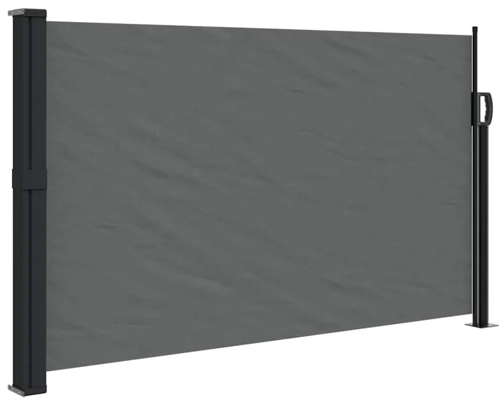 antracitszürke behúzható oldalsó napellenző 120 x 500 cm