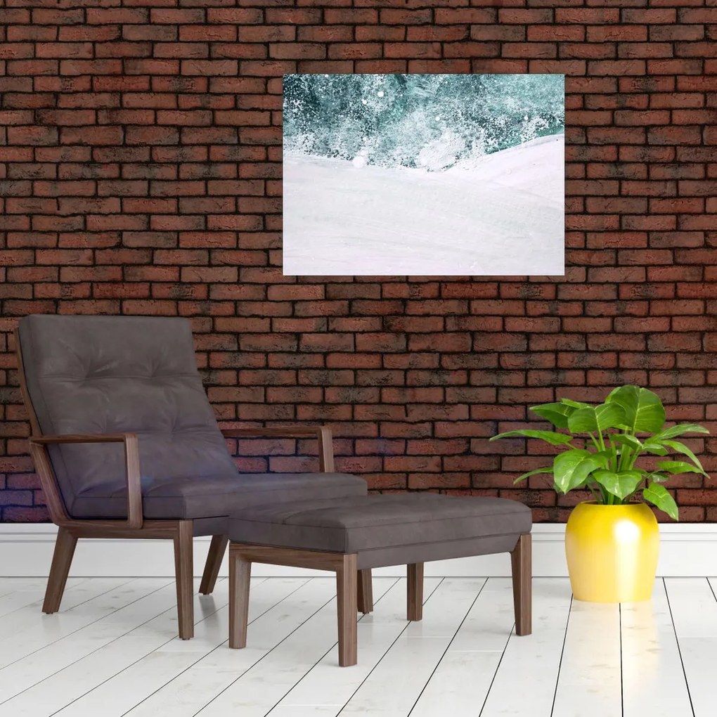 Üveg kép - Türkiz absztrakció (70x50 cm)